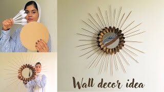 Wall decor ideas | bamboo stick craft | cardboard wall hanging | diy ideas | best out of waste |