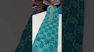 Aqua blue Bandhej cotton pure chiffon dupatta. #Ethnicbff