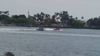 Amphi car + waterski at Seal Beach, Alamitos Bay