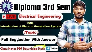 3rd Sem DEE | Introduction of Electric Generation System| Full Suggestion With Answer#wbscte#diploma