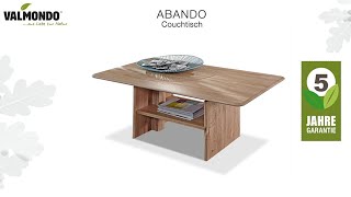 VALMONDO Abando Massivholz-Couchtisch mit Ablage