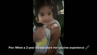 Toddler after vaccine shot