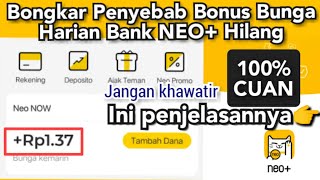 Bonus bunga harian neo+ hilang l aplikasi neo+ penghasil uang terbaru 2021 l ini penjelasannya