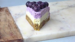 [NO-BAKE] BLUEBERRY CHEESECAKE (VEGAN + GLUTEN-FREE)