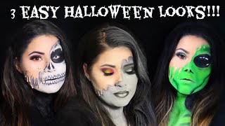 3 Easy Drip Face Looks | Foundation Dripping Face | Easy Halloween Makeup