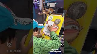 10yo Autistic Savant Draws - Working the Caricature Booth for the First Time at FL State Fair