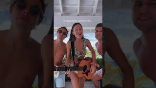 “Hey Siri, play beach tunes!"  #familytime #family #acousticcovers #lovesong @colbiecaillat