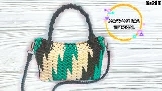 Macrame Bag Full Tutorial, New Design Bag, Tutorial Tas tali kur Terbaru, Diy (Part 1)