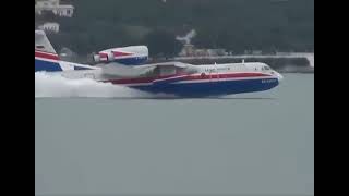 Wonderful view of take-off of Russian Aircraft from River water surface