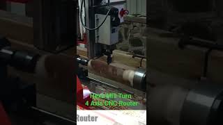 Hexa 4 axis Mill Turn CNC Router