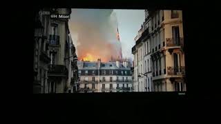 Notre Dame spire and roof falling during HUGE blaze