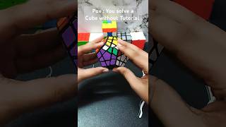 Pov You solve a Cube without Tutorial | pls like and subscribe my channel is going down| #shorts