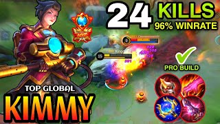 Kimmy 24 Kills Hyper Carry Jungle Rotation |Kimmy Gameplay||Best Build| Top Global By: Xíngqiū -MLBB