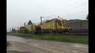 Gewitter und Zugverkehr in der Nähe vom Bahnhof Kissing  -  AL  # 234/006/024