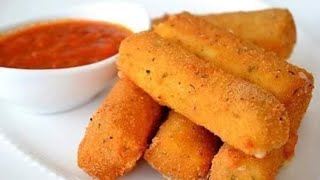 اصابع الجبنه الموتزريلا المتبله في البيت بأسهل طريقه موتزريلا ستيكس(Mozzarella sticks)😋😋