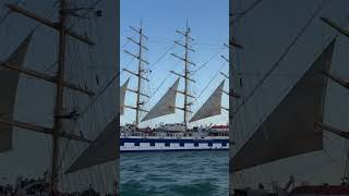 Beautiful boat sailing in the Venice Italy