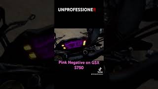 Pink Negative on GSX S750（first in the world s750😝） #gsx #suzuki #meter #led #pink #unprofessioner