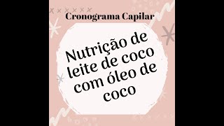 Nutrição de leite de coco com óleo de coco