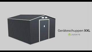 Metall Geräteschuppen in XXL - mit Fundamentrahmen für Gartenmöbel und -geräte