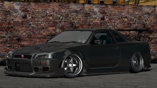 MOD NISSAN SKYLINE R34 SUNLINE CUSTOM STANCE - GTA SA