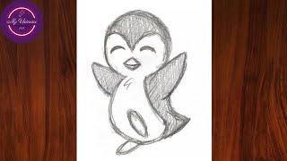 Pencil sketch || How to draw Cute bird - step by step || Drawing Tutorial for beginners