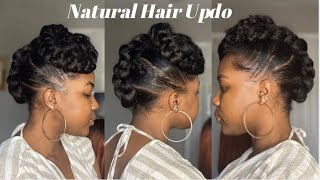 Braided Updo for Natural Hair using $1.99 Braiding Hair! | Protective Style