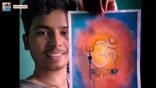 How to draw Om symbol drawing, | om drawing in one minute vs one hour | om namah shivay drawing 🙏