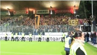 Dynamo Fans feiern den Sieg in Stuttgart (Stuttgarter Kickers – Dynamo Dresden)