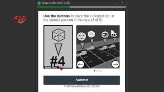 Use the buttons to place the indicated car, in the correct position in the race (1 of 5) #funcaptcha