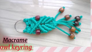 Macrame Paracord Lanyard Keychain Tutorial for Beginners ||Diy Macrame owl keychain @Pinki'sarthouse