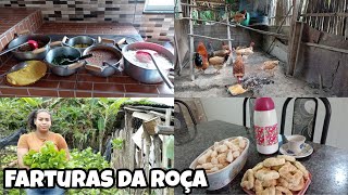 VIDA NA ROÇA, MUITA FARTURA /ALMOÇO SIMPLES NO FOGÃO A LENHA, COISAS DA ROÇA