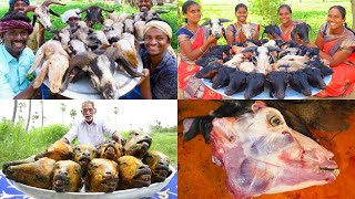 Amazing Goat Head Cutting Skills | Clean And Cut The Goat's Head | Amazing Cutting Style | Cutting