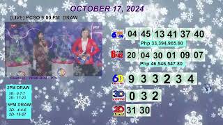 [LIVE] PCSO 9:00 PM DRAW - OCTOBER 17, 2024 LOTTO RESULTS