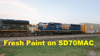 CSX M212 Autoracks with 3405 and Freshly Painted 4758