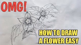 How to draw flower easy|How to draw a bunch of flower@FarjanaDrawingAcademy