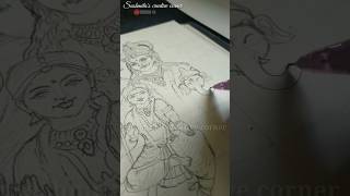 Shiv Parvati beautiful family drawing 😍 | #shiv #ganesh #drawing #ytshorts #shorts #shortsfeed #sub