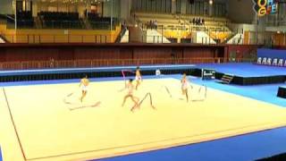 YOG validation exercise: Team Singapore Rhythmic Gymnasts on the ribbon apparatus