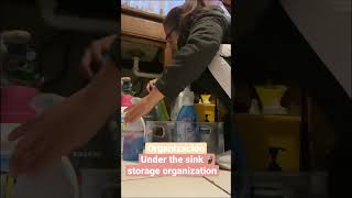 Organización debajo del sink de la cocina 🧺#tienda aldis organizing under the sink plastic storage