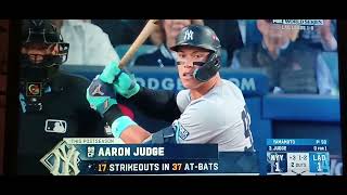 New York Yankees up-close - Aaron Judge hits fly ball to RF, October 26, 2024