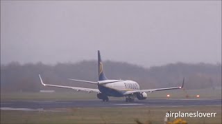 Ryanair Boeing 737 800 take off from Dortmund Airport Runway 06