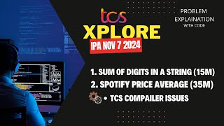 Spotify Average Subscription Price | Sum of Digits | TCS IPA 7th NOV 2024 - Simple Solution!