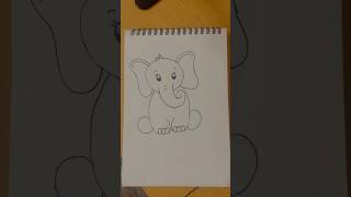 Cute elephant 🐘 drawing//easy drawing #drawing #shorts