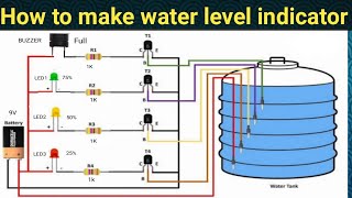 How to make water level indicator project// school project //water level indicator with alarm