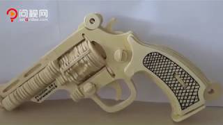 3D Woodcraft Revolver Gun DIY Construction kit