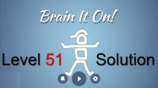 Brain It On Level 51 Solution - Make the ball hit the left wall {3 Stars}