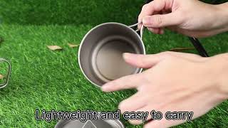 Nicety titanium camping cup with fold handle