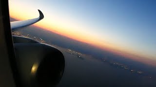 ✈Lufthansa Airbus A350-900 beautiful evening takeoff at Boston Logan Airport