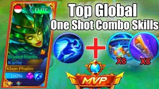 KARRIE TOP GLOBAL!!!BEST ITEM BUILD 2022!! KARRIE NEW SKIN BLADED MANTIS.