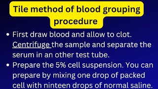 Tile method of blood grouping  |forward and reverse blood grouping procedure #labtech #mltiktok