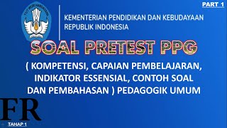 SOAL PRETEST PPG "PEDAGOGIK UMUM" || PART 1 ||